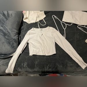 Sunday Best Aritzia White Cropped Cardigan